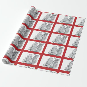 Santa and Reindeer Wrapping Paper