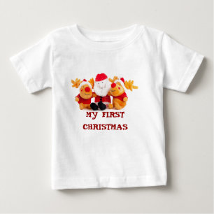Santa And Reindeers Baby T-Shirt