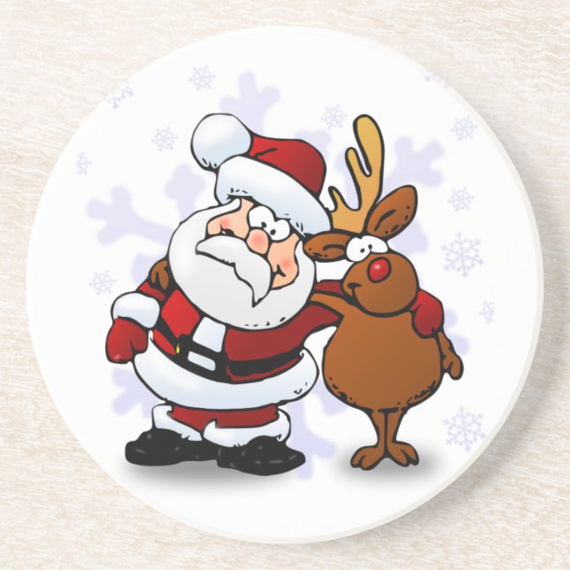 Santa And Reindeers Coaster (Front)