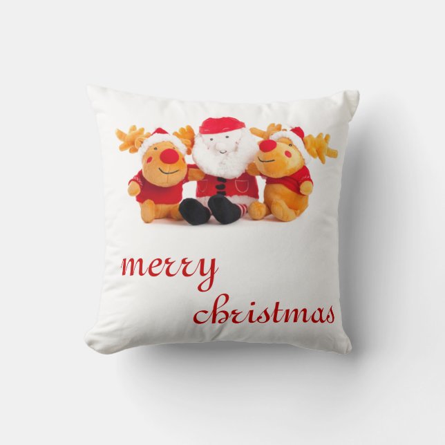 Santa  and Reindeers Cushion (Front)
