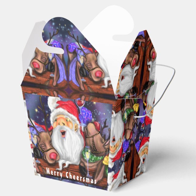 Santa and Reindeers Funny Christmas Favour Boxes (Opened)