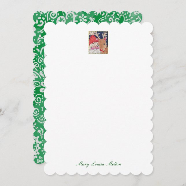 Santa and Rudolf Personalised Notes Invitation (Front/Back)