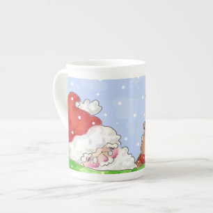 Santa and Rudolf porcelain cup