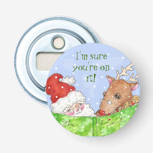 Santa and Rudolf round bottle opener