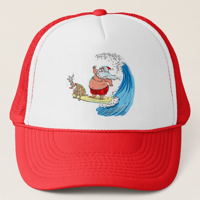 saNtA aNd RuDoLf Trucker Hat (Front)