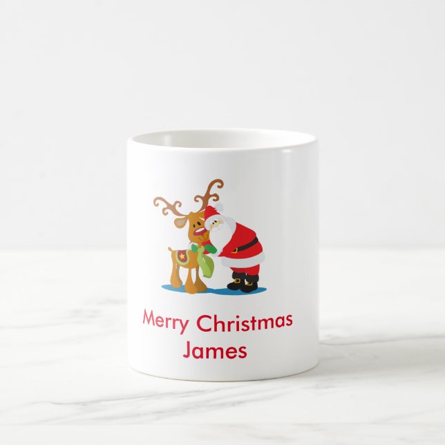 Santa and Rudolph Coffee Mug (Center)