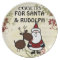 santa and rudolph cookie plate