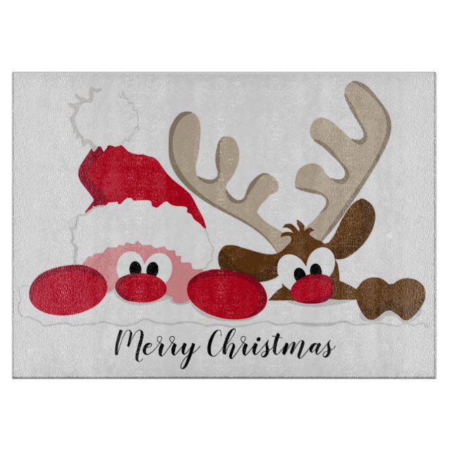 Santa and Rudolph Cutting Board (Front)