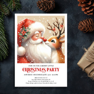 Santa and Rudolph Festive Holiday Party Invitation