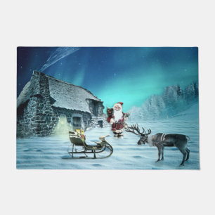 Santa and Rudolph with Sled Doormat