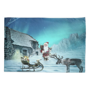 Santa and Rudolph with Sled Pillowcase