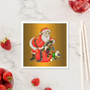 Santa and Sack Full of Toys Christmas Napkin