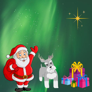 SANTA AND SCHNAUZER CUSTOM CHRISTMAS GIFT BAG