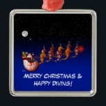 Santa and Seahorse Sleigh Ornament<br><div class="desc">Not just for Christmas,  our Scuba Diving and inspirational ornaments make great gifts for all your scuba diving family and friends. Put your own special greeting on the back,  or change a greeting on the front. Just click he customise button when ordering.</div>