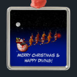 Santa and Seahorse Sleigh Ornament<br><div class="desc">Not just for Christmas,  our Scuba Diving and inspirational ornaments make great gifts for all your scuba diving family and friends. Put your own special greeting on the back,  or change a greeting on the front. Just click he customise button when ordering.</div>