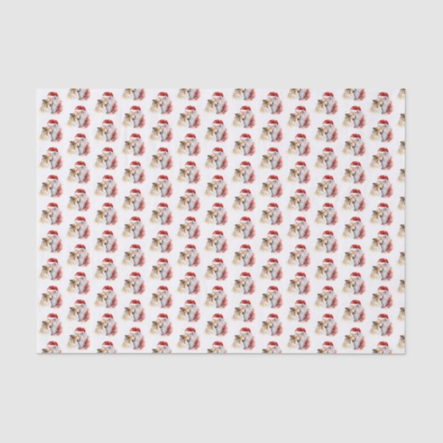 Santa and Sheltie Tissue Paper (Front)
