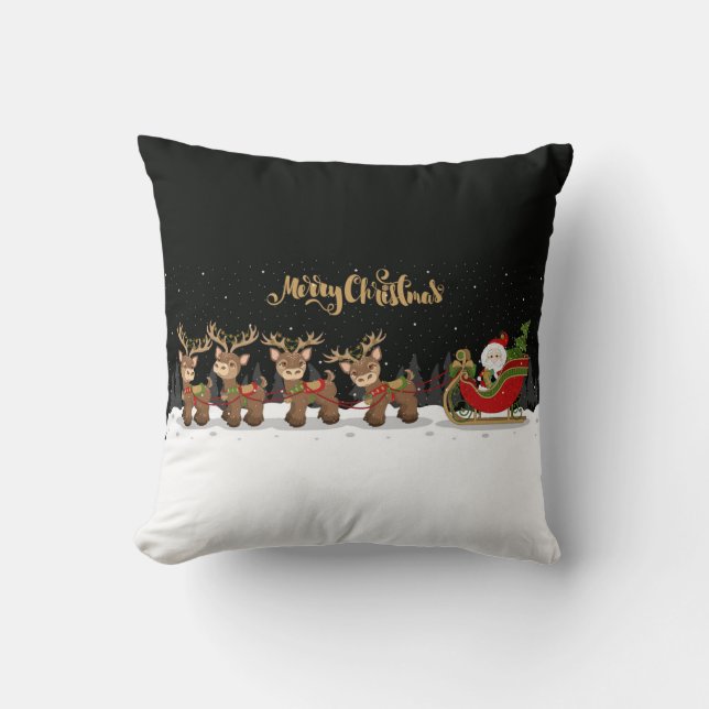 Santa and Sleigh Cushion (Front)