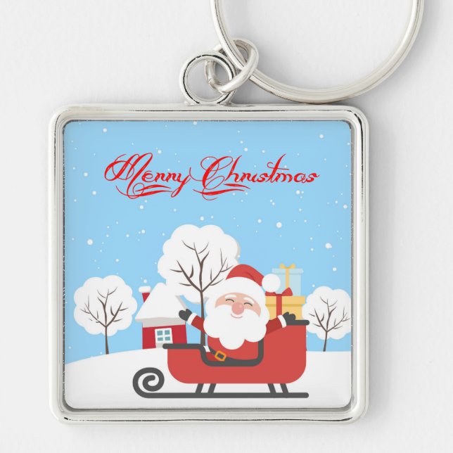 Santa and Sleigh Key Ring (Front)