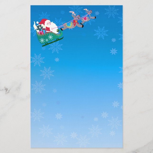 Santa and Sleigh Stationery (Front)