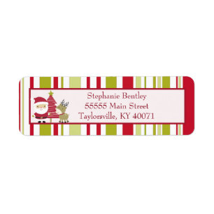 Santa and Snowman Christmas Return Address Label