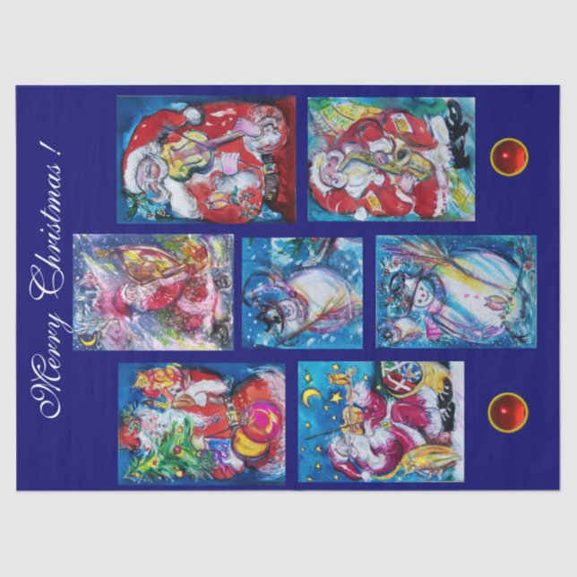 SANTA AND SNOWMEN CHRISTMAS  PARTY TISSUE PAPER (Front)