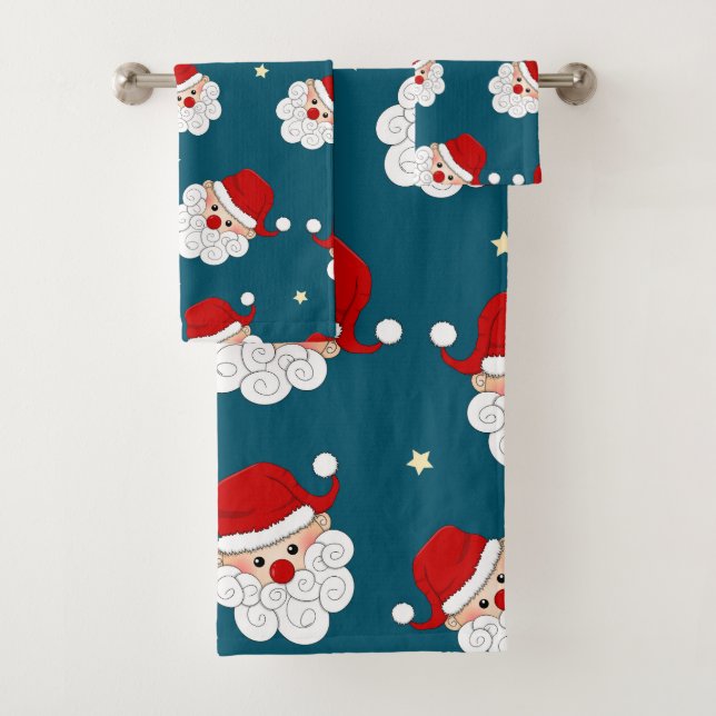 Santa And Star Bath Towel Set (Insitu)
