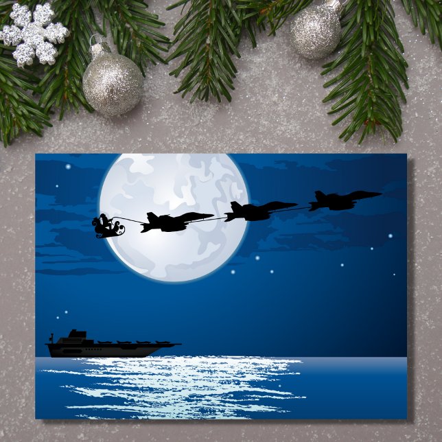 Santa and Super Hornets F/A-18 Jets Christmas Holiday Card (Creator Uploaded)