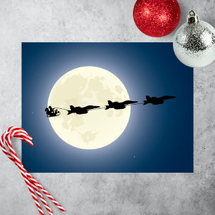 Santa and Super Hornets F/A-18F Jets Christmas Holiday Postcard