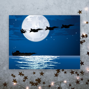 Santa and Super Hornets F/A-18F Jets Christmas Holiday Postcard