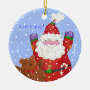 santa and teddy ornament