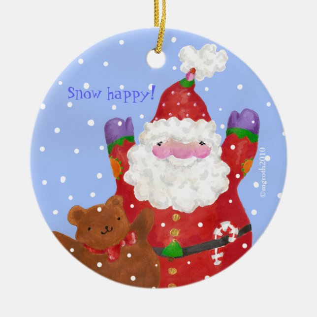 santa and teddy ornament (Front)
