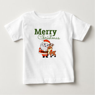 Santa and the Deer Baby T-Shirt