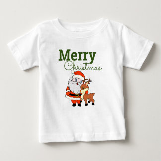 Santa and the Deer Baby T-Shirt