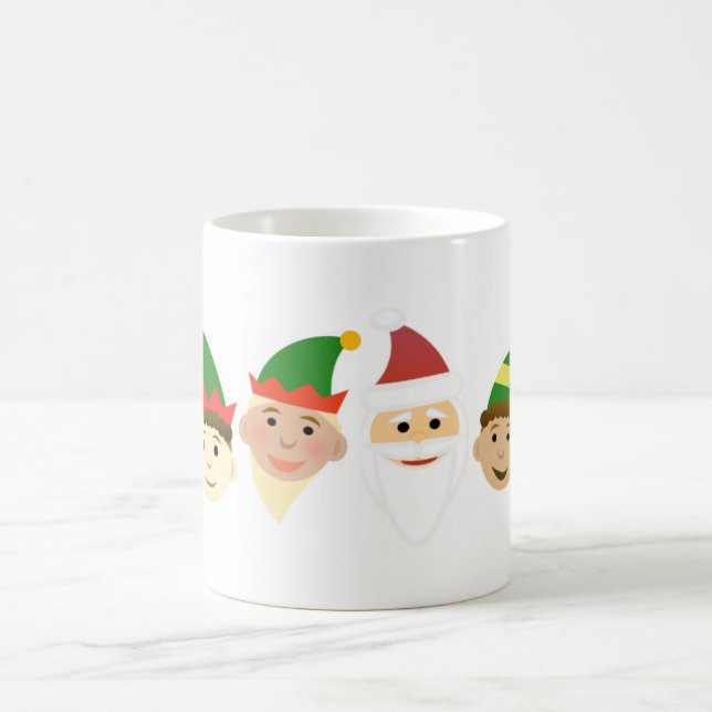 Santa and the Elves Christmas Holiday Coffee Mug (Center)