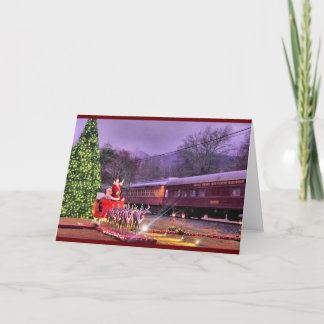 Santa and The Polar Express Holiday Card