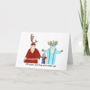 Santa and the Rabbi make peace Holiday Card
