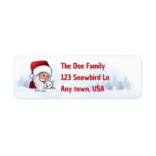 Santa and Westie Christmas Address Labels