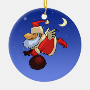 Santa Angel Ceramic Ornament