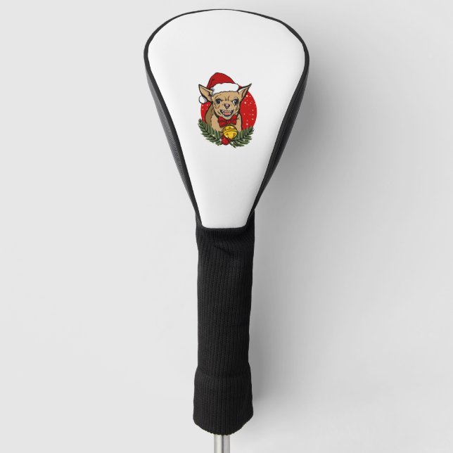 Santa angry chihuahua christmas Classic T-Shirt Golf Head Cover (Front)