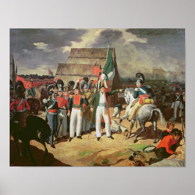 Santa Anna defies the Spanish troops Poster (Front)