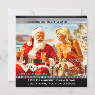 Santa Annual Beach Christmas Party Invitation