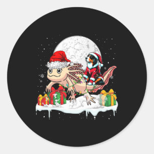 Santa Appenzeller Sennenhund Riding Axolotl Christ Classic Round Sticker