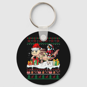 Santa Appenzeller Sennenhund Riding Axolotl Xmas S Key Ring