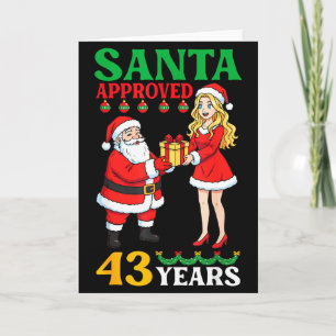 Santa Approved 43 Years Happy Birthday Christmas C Card