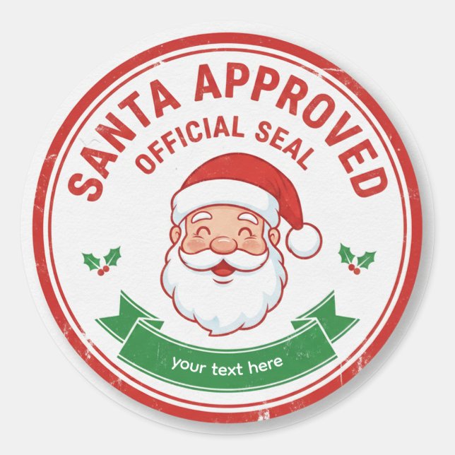 Santa Approved Christmas Sticker (Front)