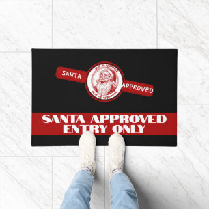 Santa Approved Entry Only Playful Santa Claus Doormat