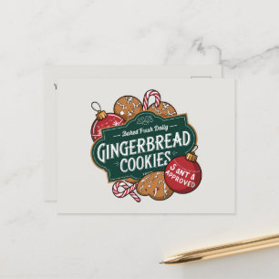 Santa approved Gingerbread cookies add message Holiday Postcard