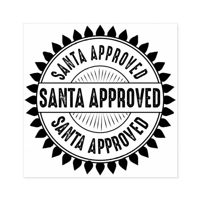 Santa Approved Nice List Christmas Rubber Stamp (Imprint)