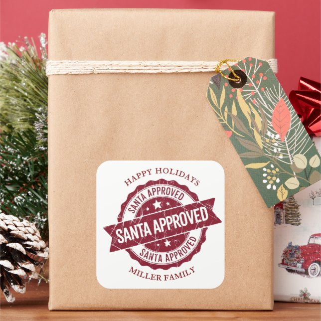 Santa Approved Stamp Holiday Sticker (Holiday)