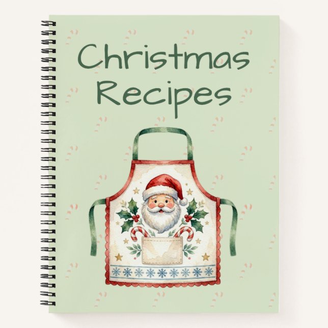 Santa Apron Christmas Recipes Notebook (Front)